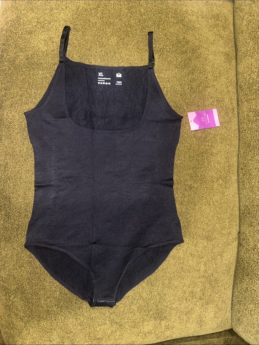 Black Shaping Bodysuit with open bust and Adjustable Straps